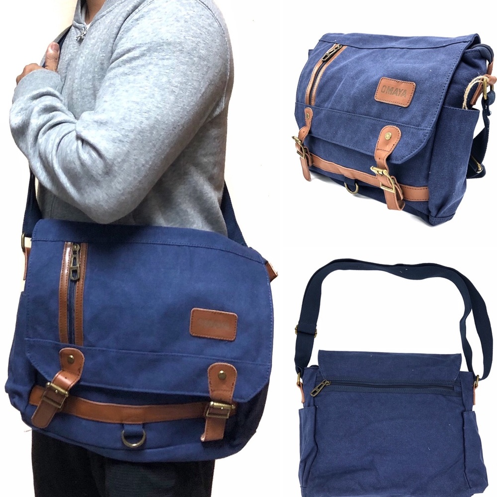Canvas messenger bag satchel computer laptop bag